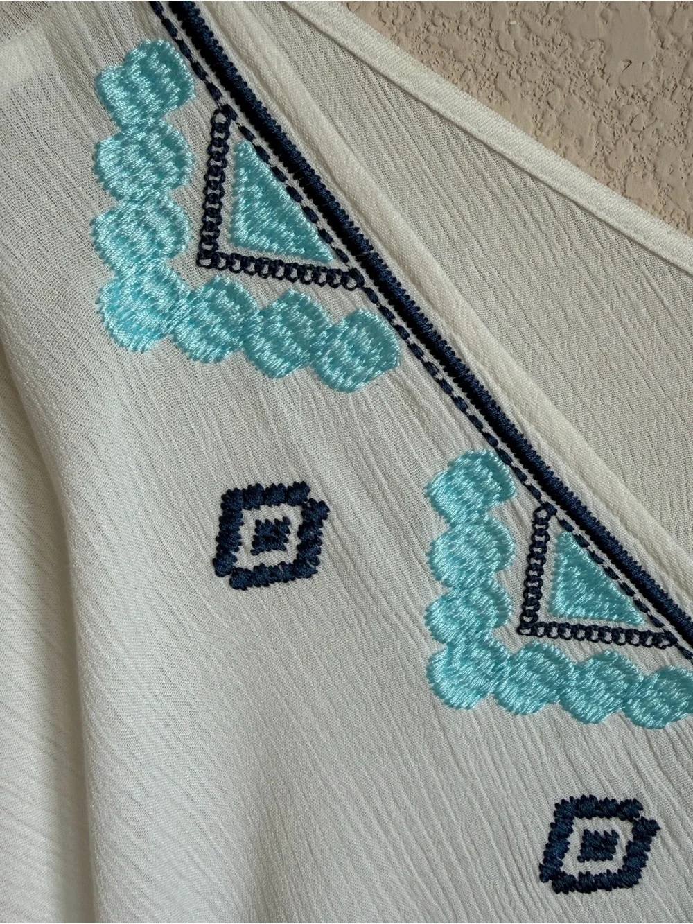 Kona Sol White Embroidered Tassel Swim Cover Up Dress Size M Boho Resort Wear - Picture 13 of 15